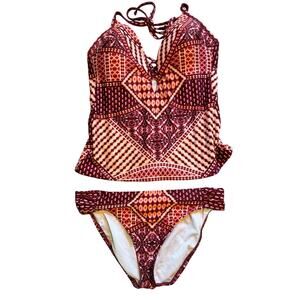 Kenneth Cole Hidden Paradise Tankini Set. Size Large